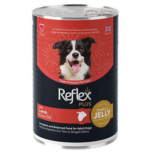 Reflex Plus Jelly Kuzu Etli Et Parçacıklı Köpek Konservesi 400 Gr