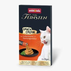 Animonda Feinsten Snack Cream Ciğer Ezmeli ve Sebzeli Kremalı Kedi Ödülü 6 x 15 Gr