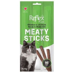 Reflex Cat Stick Tavuk ve Ördek Etli Tahılsız Kedi Ödül Çubukları 5 Gr x 3 Stick