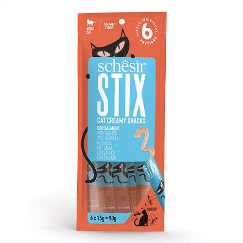 Schesir Cat Stix Somon Balıklı Krema Kedi Ödülü 6 Adet x 15 Gr