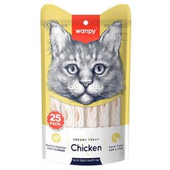 Wanpy Creamy Treat Tavuklu Likit Creamy Kedi Ödülü 25Li Paket (25 x 14 Gr)