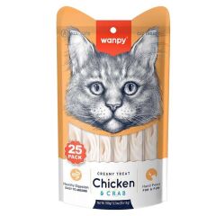Wanpy Creamy Treat Tavuklu ve Yengeçli Likit Creamy Kedi Ödülü 25Li Paket (25 x 14 Gr)