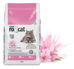RoCat® W250 (0,5 mm – 2,5mm) Bebek Pudrası Kokulu Kedi Kumu 10 lt