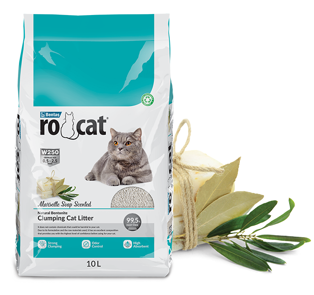 RoCat® W250 (0,5 mm – 2,5mm) Marsilya Sabunu Kokulu Kedi Kumu 10 lt