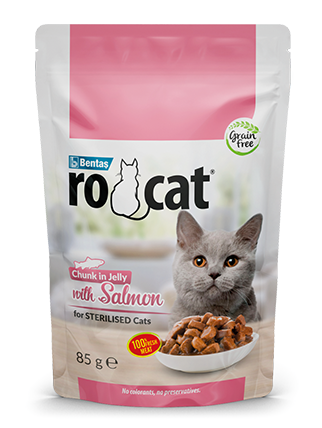 Rocat Kısırlaştırılmış  Somonlu  Jöle İçerisinde Parça Etli  85 g