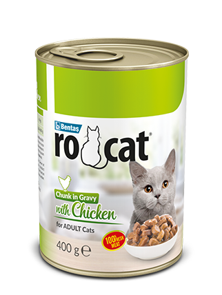RoCat® Tavuklu Yetişkin Konserve Yaş Kedi Maması  400 gr