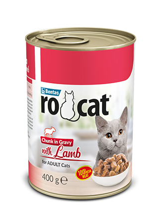 RoCat® Kuzu Etli Yetişkin Konserve Yaş Kedi Maması 400 gr