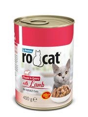 RoCat® Kuzu Etli Yetişkin Konserve Yaş Kedi Maması 400 gr